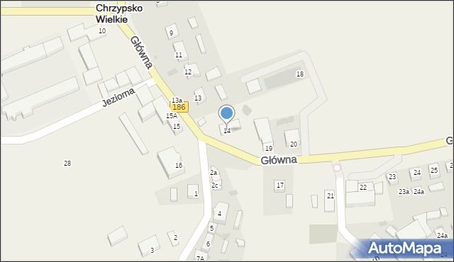 Chrzypsko Wielkie, Główna, 14, mapa Chrzypsko Wielkie