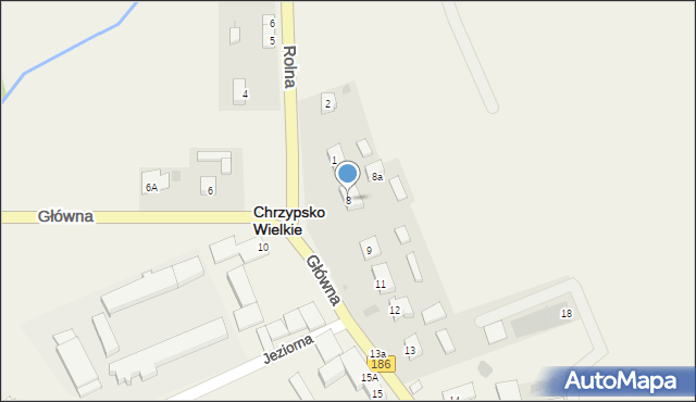 Chrzypsko Wielkie, Główna, 8, mapa Chrzypsko Wielkie