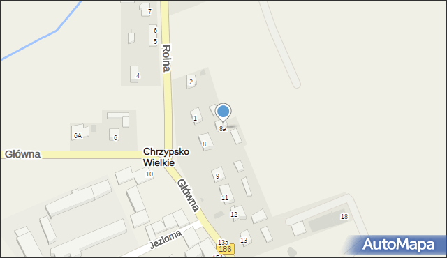 Chrzypsko Wielkie, Główna, 8a, mapa Chrzypsko Wielkie