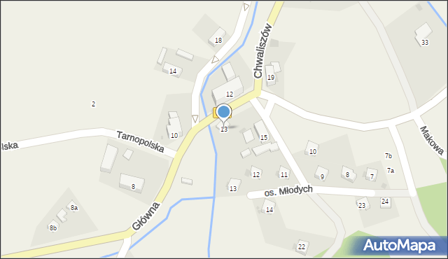 Chwaliszów, Główna, 13, mapa Chwaliszów