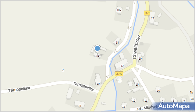 Chwaliszów, Główna, 14, mapa Chwaliszów