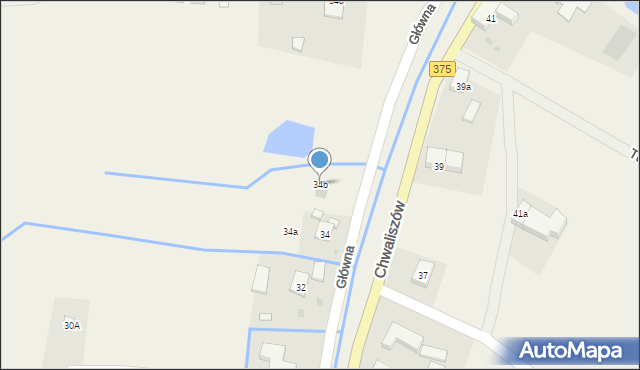 Chwaliszów, Główna, 34b, mapa Chwaliszów