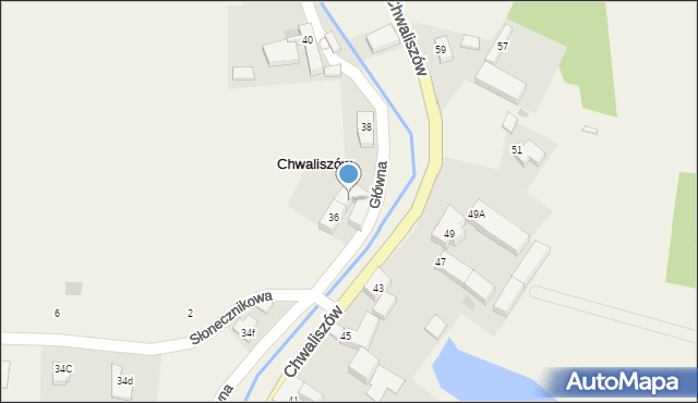 Chwaliszów, Główna, 36A, mapa Chwaliszów