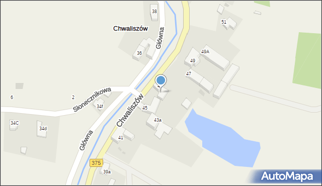 Chwaliszów, Główna, 43a, mapa Chwaliszów