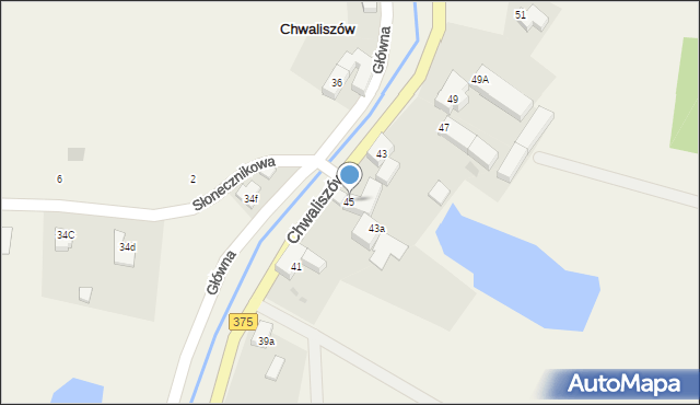 Chwaliszów, Główna, 45, mapa Chwaliszów