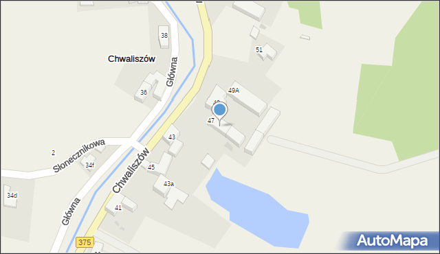 Chwaliszów, Główna, 47a, mapa Chwaliszów