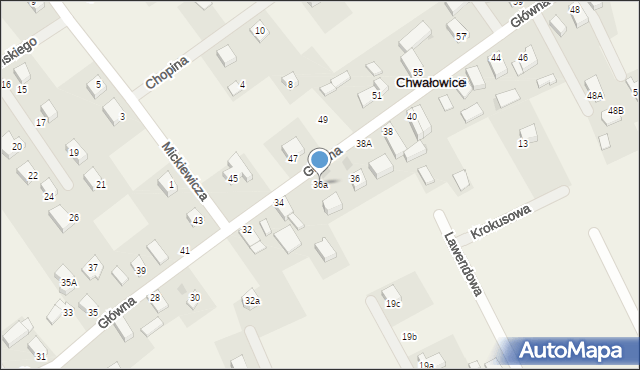 Chwałowice, Główna, 36a, mapa Chwałowice