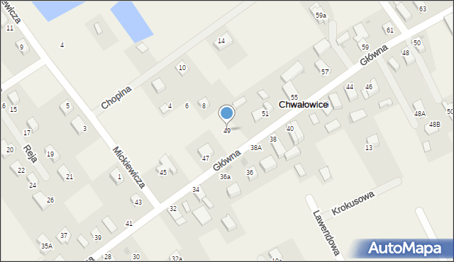 Chwałowice, Główna, 49, mapa Chwałowice