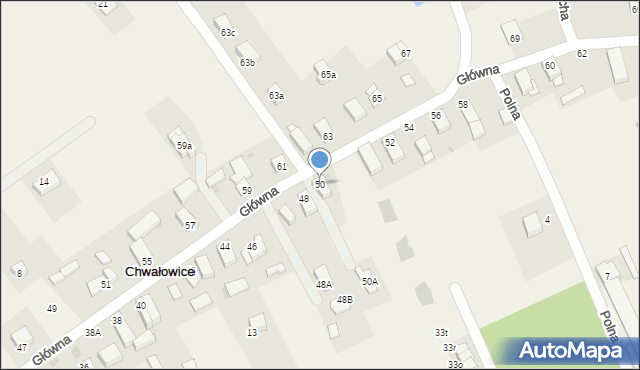 Chwałowice, Główna, 50, mapa Chwałowice
