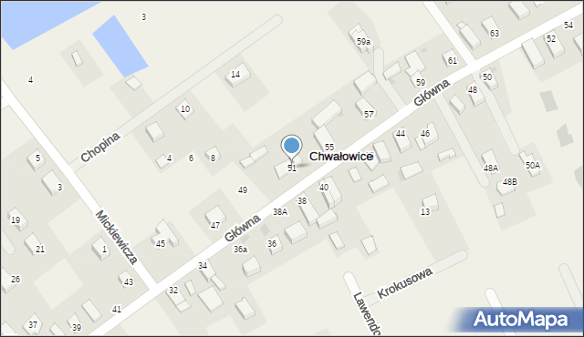 Chwałowice, Główna, 51, mapa Chwałowice