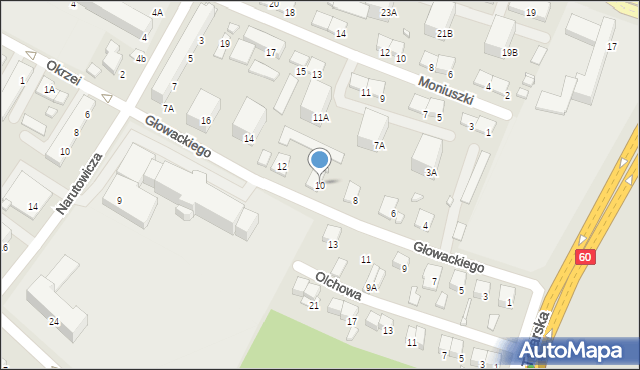 Ciechanów, Głowackiego Bartosza, 10, mapa Ciechanów