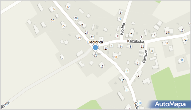 Cieciorka, Główna, 21, mapa Cieciorka