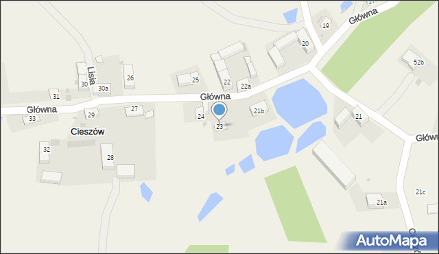 Cieszów, Główna, 23, mapa Cieszów