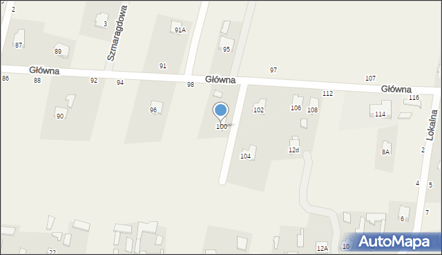 Cisie, Główna, 100, mapa Cisie