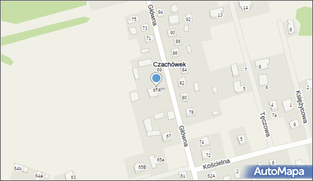 Czachówek, Główna, 67A, mapa Czachówek