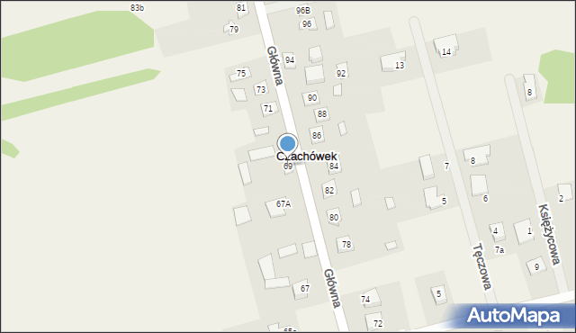 Czachówek, Główna, 69, mapa Czachówek