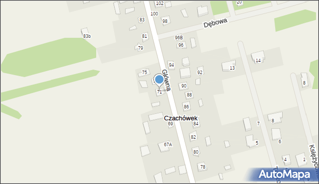 Czachówek, Główna, 71, mapa Czachówek