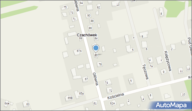 Czachówek, Główna, 80, mapa Czachówek