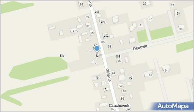 Czachówek, Główna, 81, mapa Czachówek