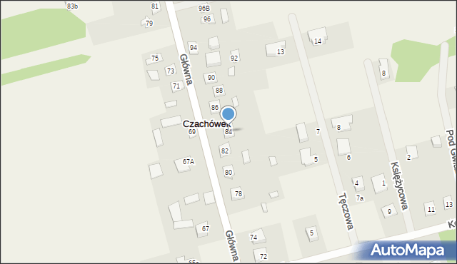 Czachówek, Główna, 84, mapa Czachówek