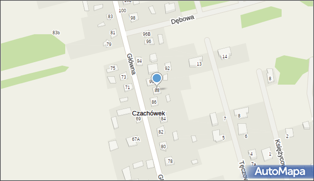 Czachówek, Główna, 88, mapa Czachówek