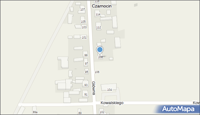 Czarnocin, Główna, 108, mapa Czarnocin