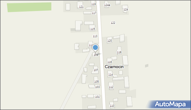 Czarnocin, Główna, 109, mapa Czarnocin