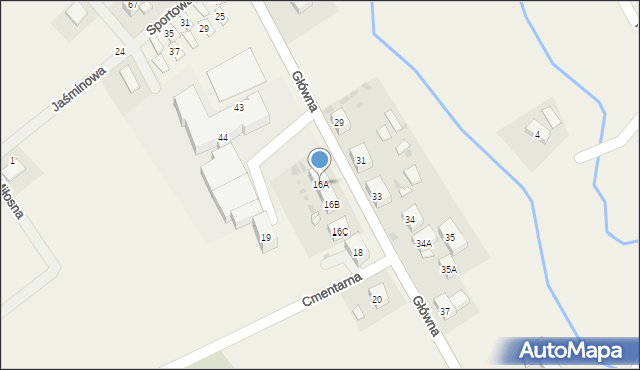 Czarny Bór, Główna, 16A, mapa Czarny Bór