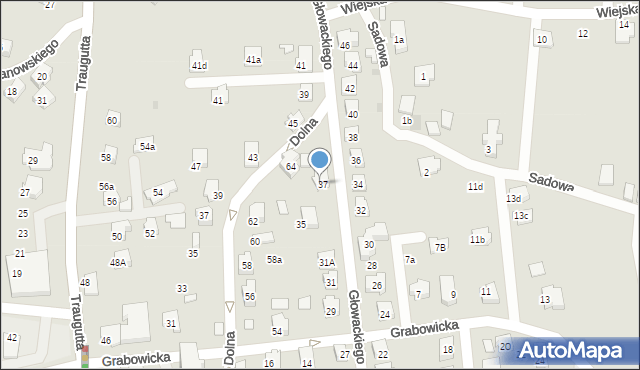 Czechowice-Dziedzice, Głowackiego Bartosza, 37A, mapa Czechowic-Dziedzic