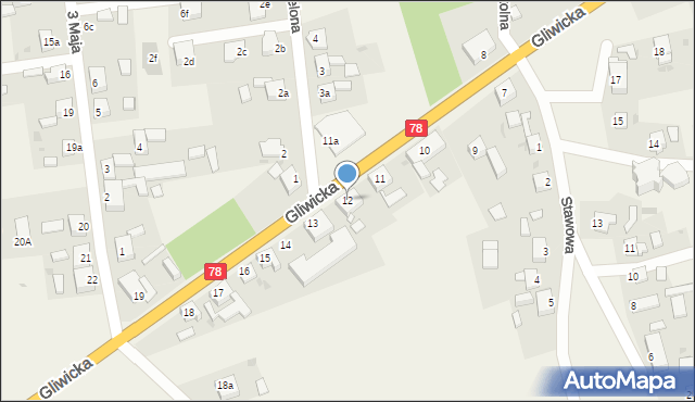 Czekanów, Gliwicka, 12, mapa Czekanów