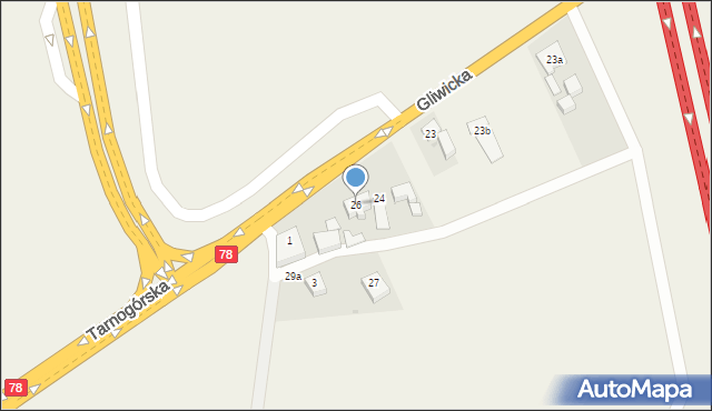 Czekanów, Gliwicka, 26, mapa Czekanów