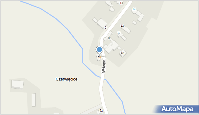 Czerwięcice, Główna, 7d, mapa Czerwięcice