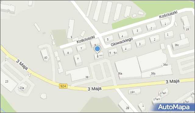 Czerwionka-Leszczyny, Głowackiego, 6, mapa Czerwionka-Leszczyny