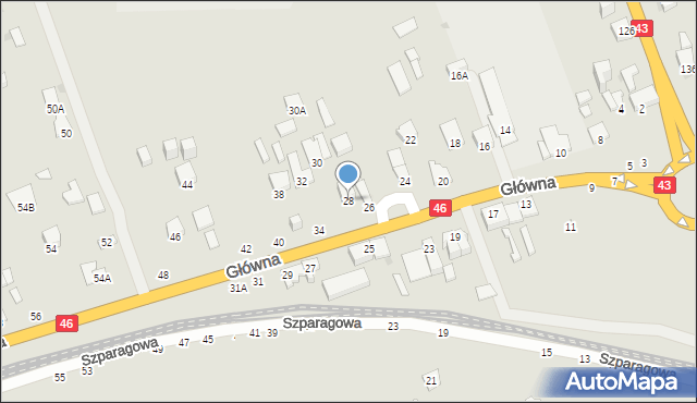 Częstochowa, Główna, 28, mapa Częstochowy