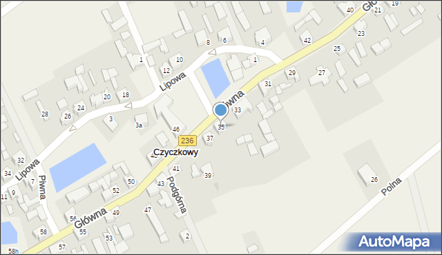 Czyczkowy, Główna, 35, mapa Czyczkowy