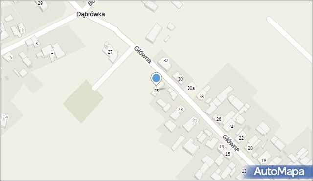 Dąbrówka, Główna, 25, mapa Dąbrówka