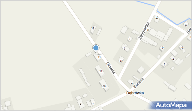 Dąbrówka, Główna, 34, mapa Dąbrówka