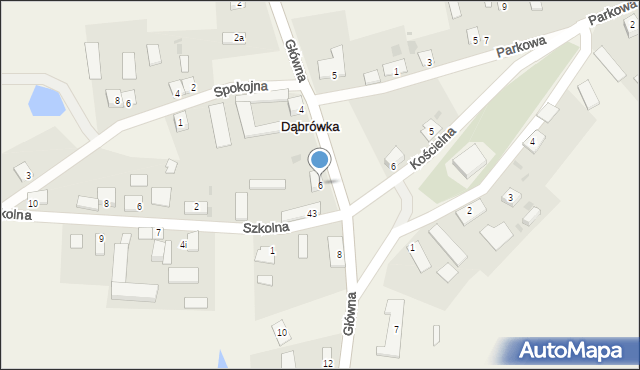 Dąbrówka, Główna, 6, mapa Dąbrówka