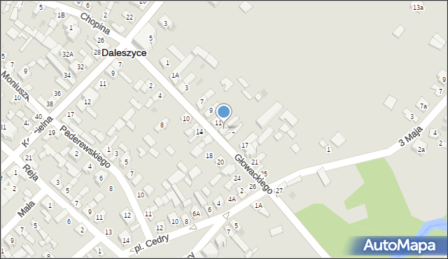 Daleszyce, Głowackiego Bartosza, 13, mapa Daleszyce