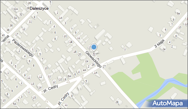 Daleszyce, Głowackiego Bartosza, 21, mapa Daleszyce