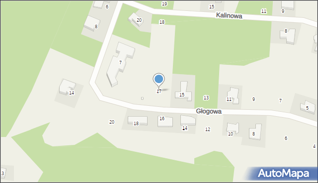 Dębogóra, Głogowa, 17, mapa Dębogóra