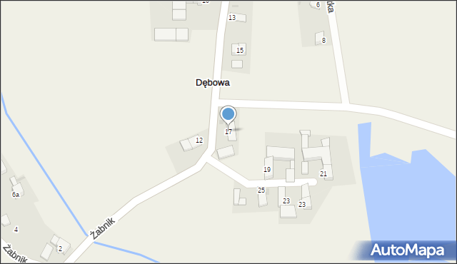 Dębowa, Główna, 17, mapa Dębowa