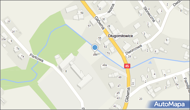 Długomiłowice, Główna, 49b, mapa Długomiłowice