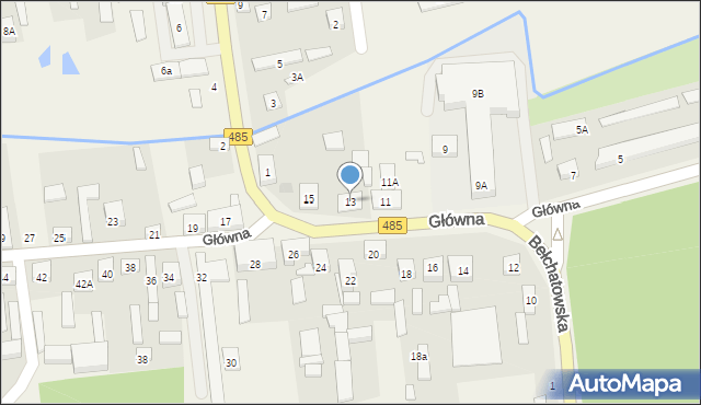 Dłutów, Główna, 13, mapa Dłutów