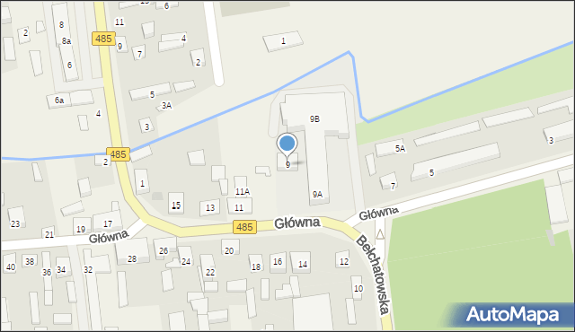 Dłutów, Główna, 9, mapa Dłutów