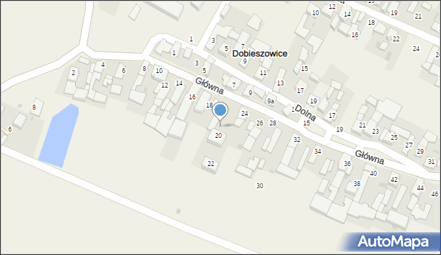 Dobieszowice, Główna, 22, mapa Dobieszowice