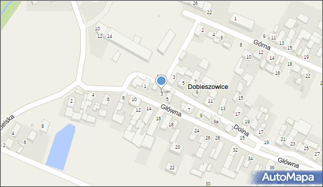 Dobieszowice, Główna, 3, mapa Dobieszowice