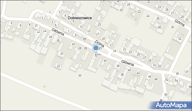 Dobieszowice, Główna, 32, mapa Dobieszowice