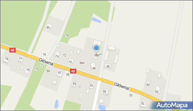 Dobieszyn, Główna, 68b, mapa Dobieszyn