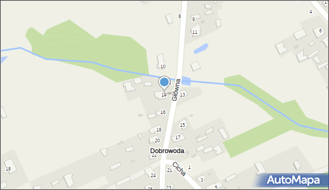 Dobrowoda, Główna, 14, mapa Dobrowoda